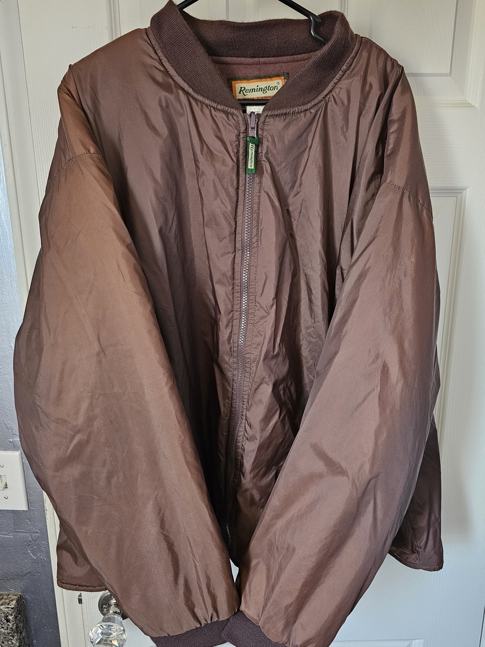 Vintage Remington Outdoor Clothing Fleece Lined Bomber Jacket Brown Men's 2XL